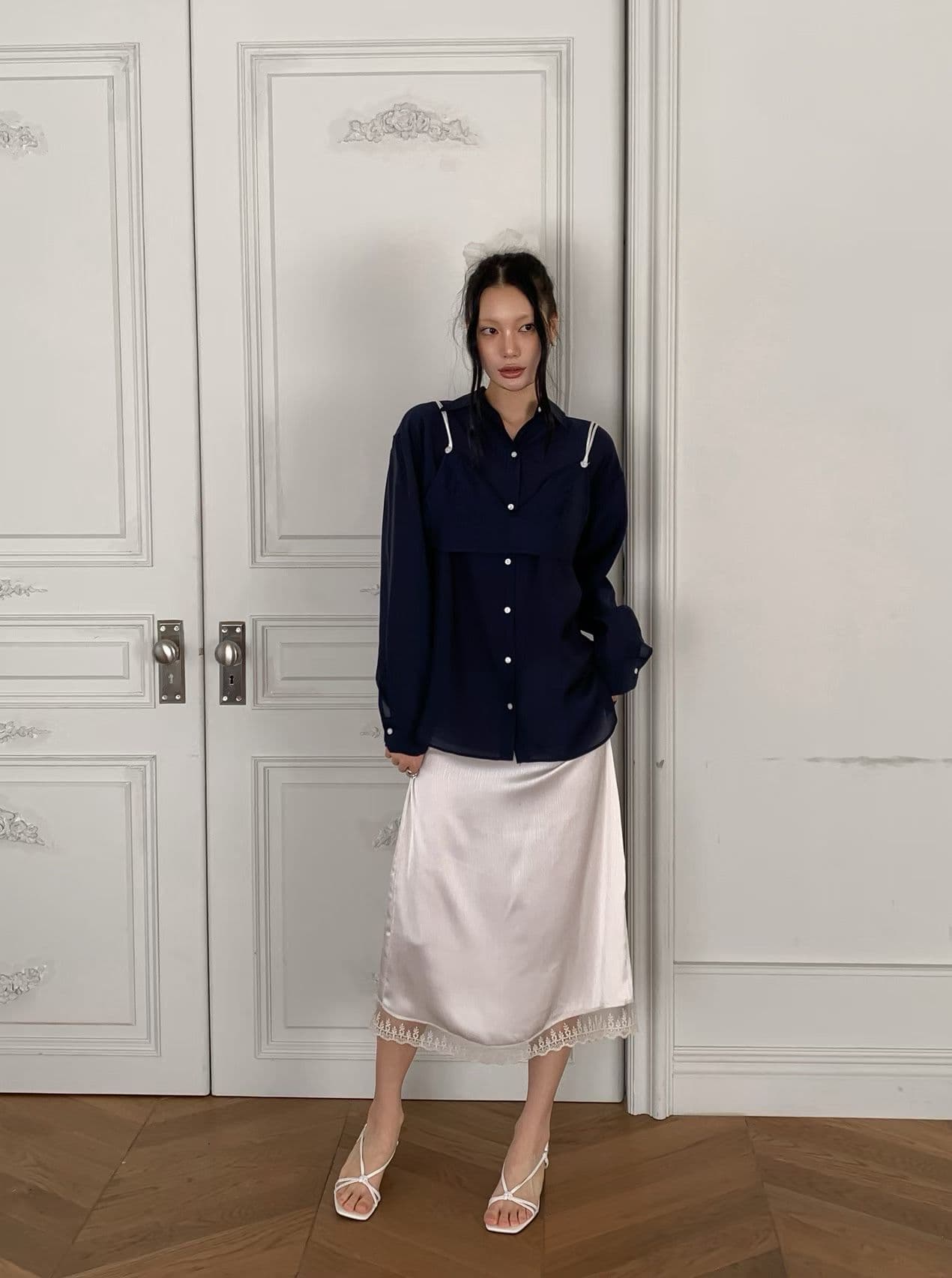 [FOUNDATION] Loin Lace Satin Banded Skirt 3