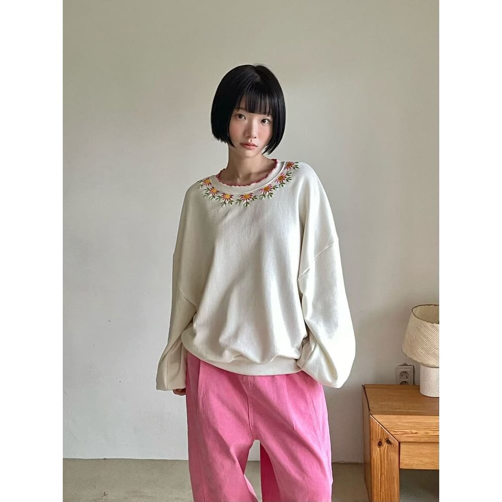 [VENTI] Cos Embroidered Sweatshirt 2