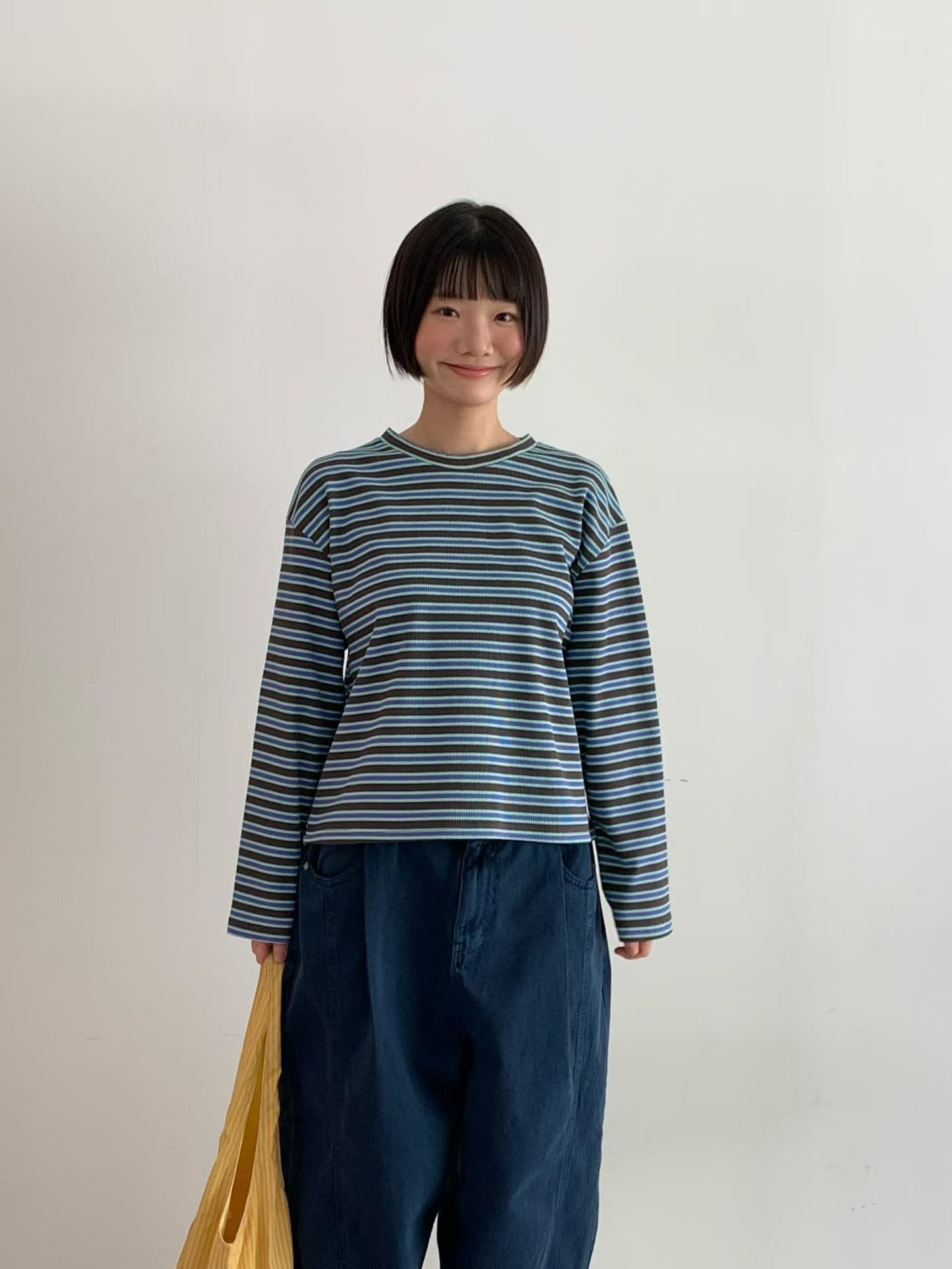 [VENTI] Waffle Striped Long Sleeve T-Shirt 6