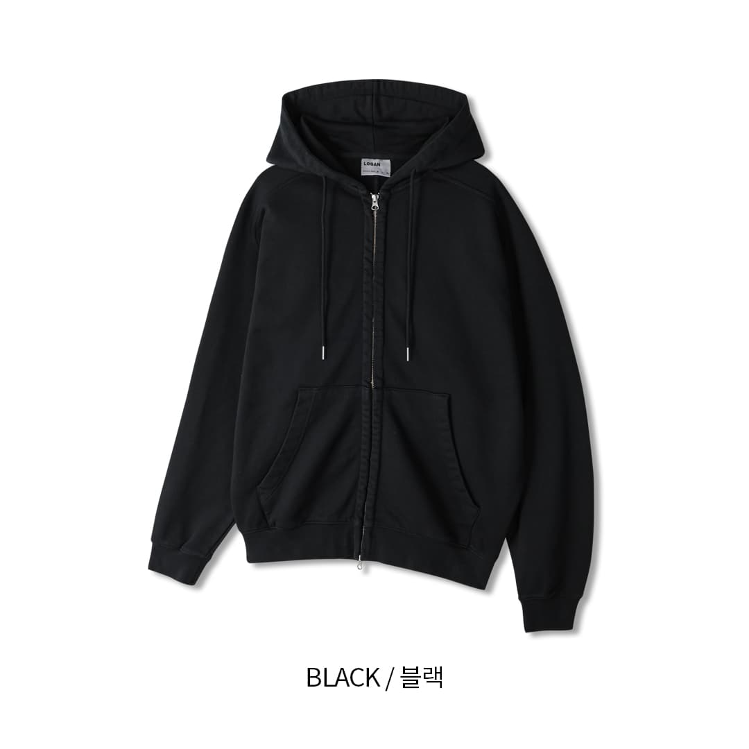 [LOGAN] Retro Dyed Saddle Pigment Zip Up Hoodie 9