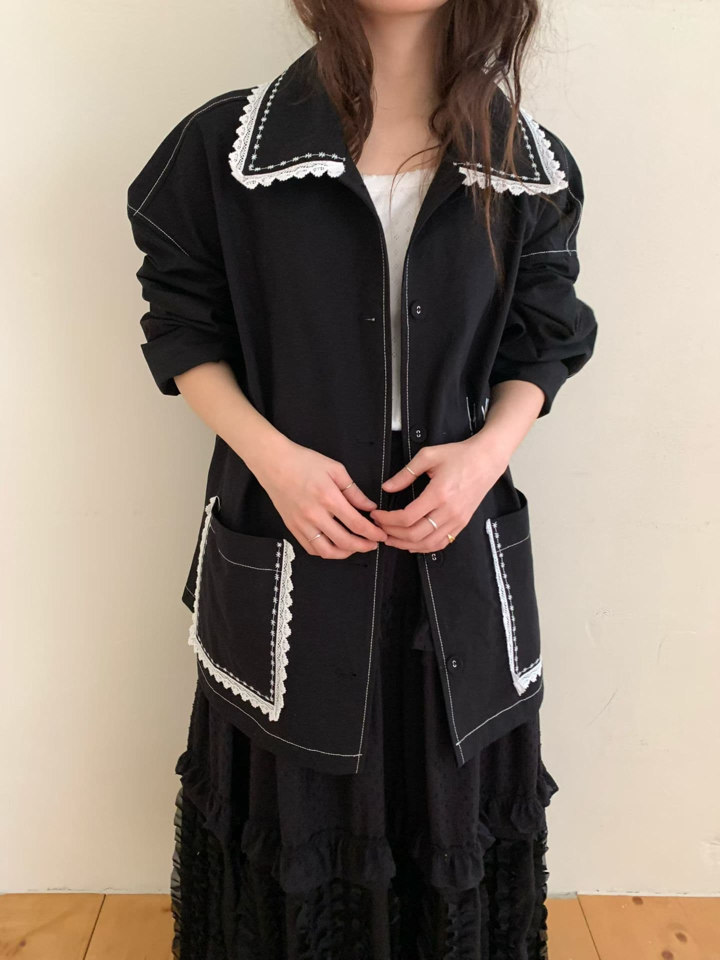 [VENTI] Jenny Lace Embroidered Jacket 8