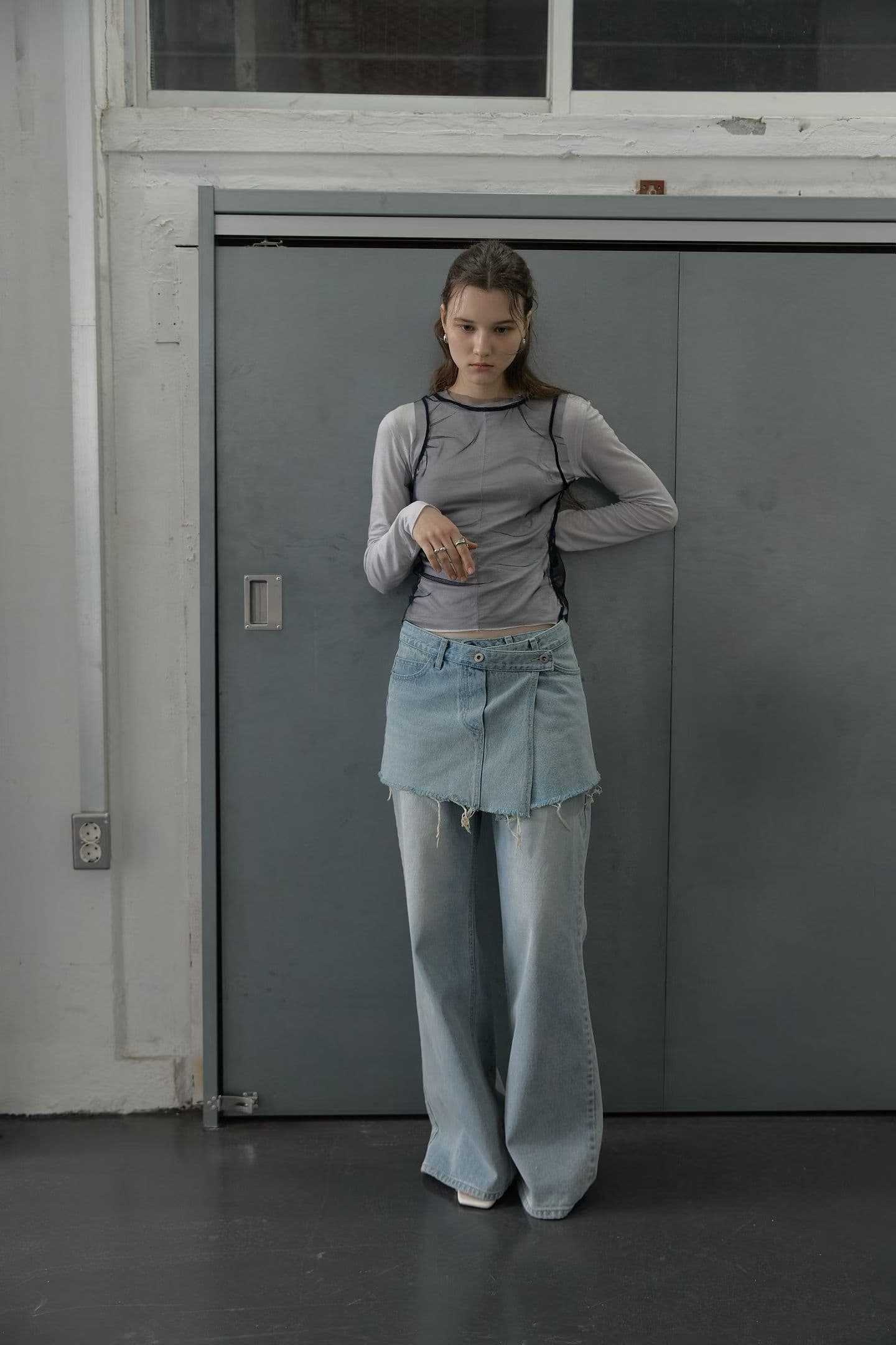 [FOUNDATION] Blooming Mesh Layered T-Shirt 4