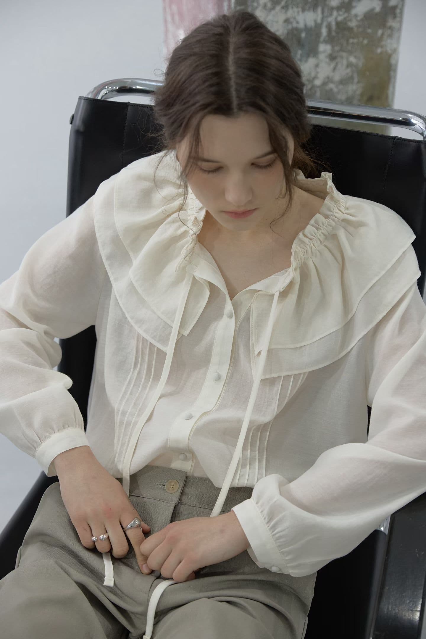 [FOUNDATION] From Ruffle Pintuck Blouse 4