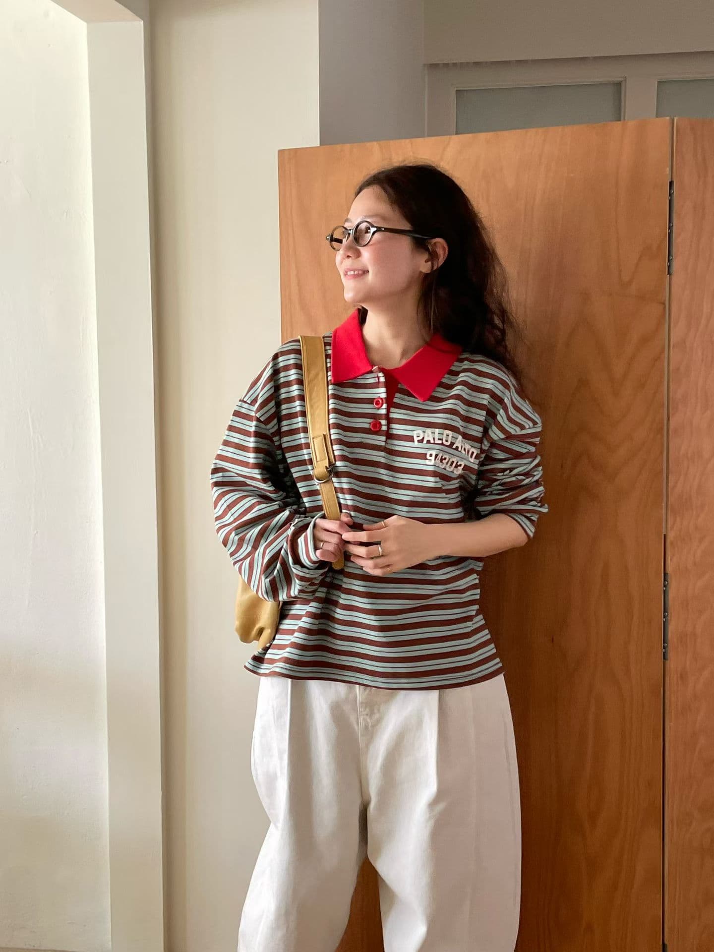 [VENTI] Palo Striped Collared T-Shirt 6