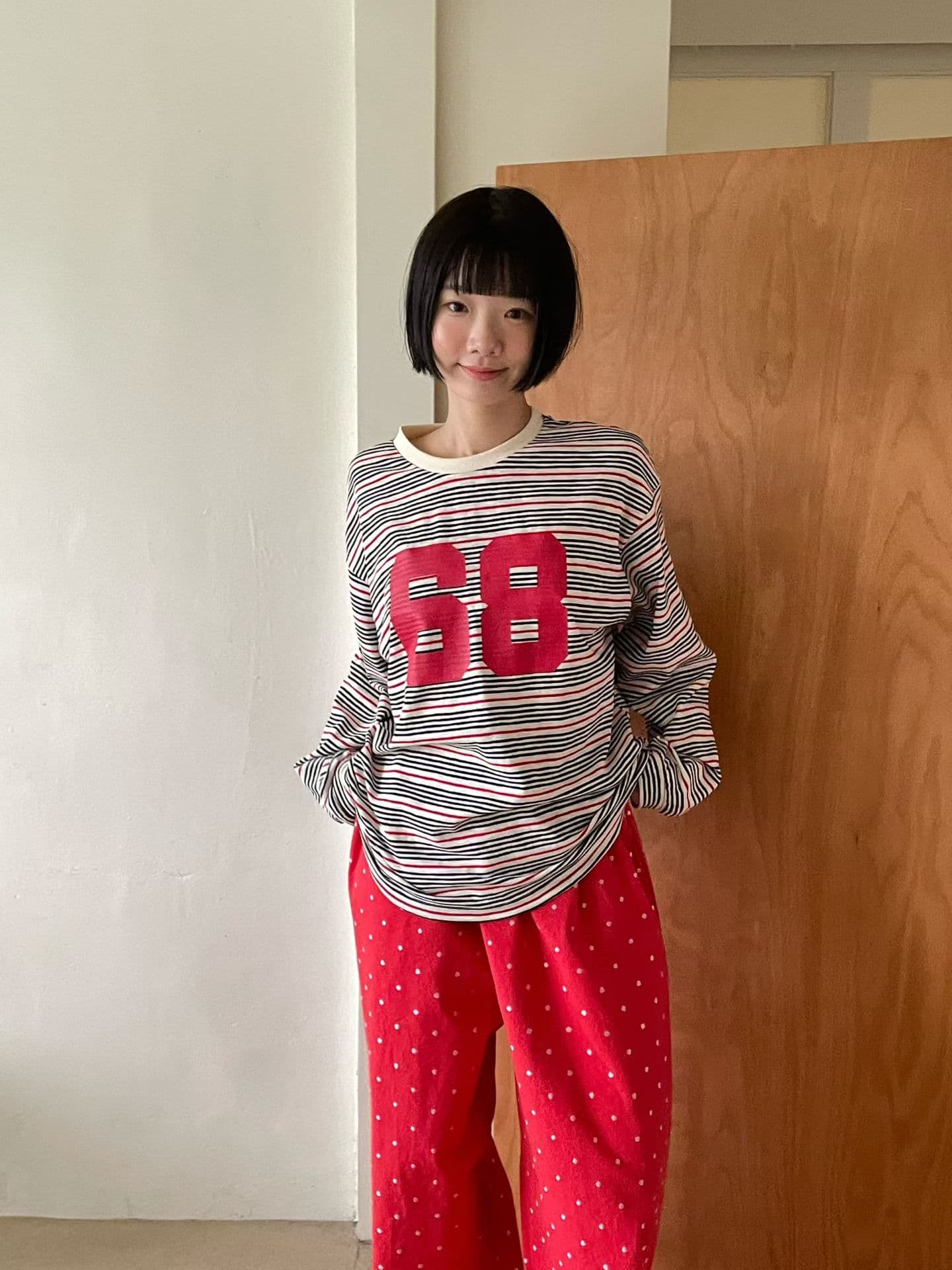 [VENTI] 68 Patch Striped T-Shirt 5