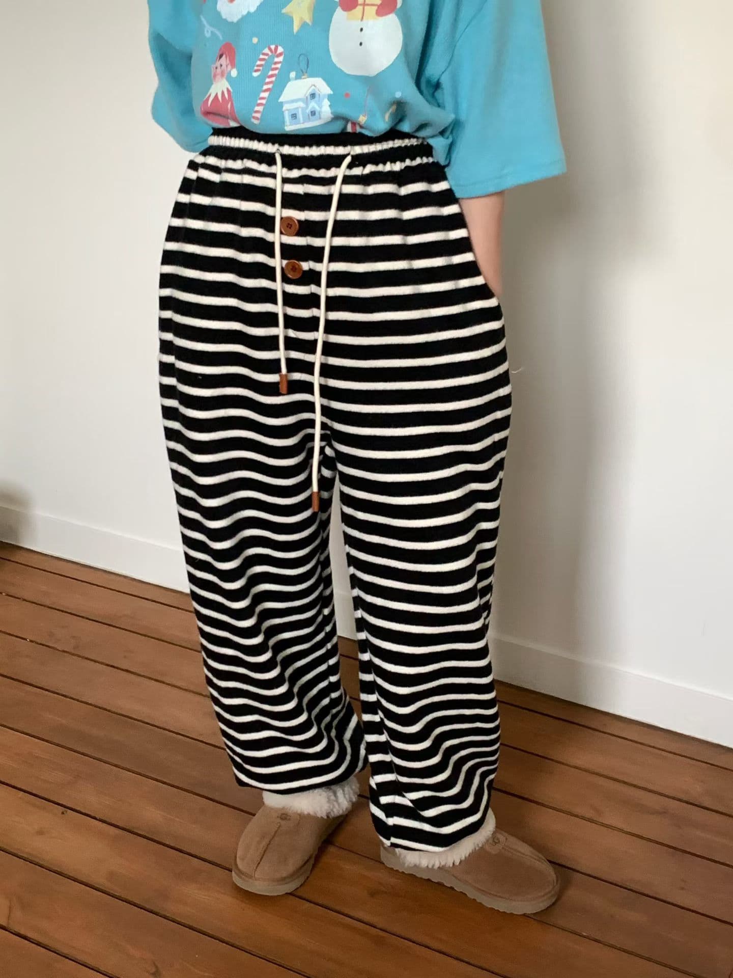 [VENTI] Nube Brushed Striped Jogger Pants 7