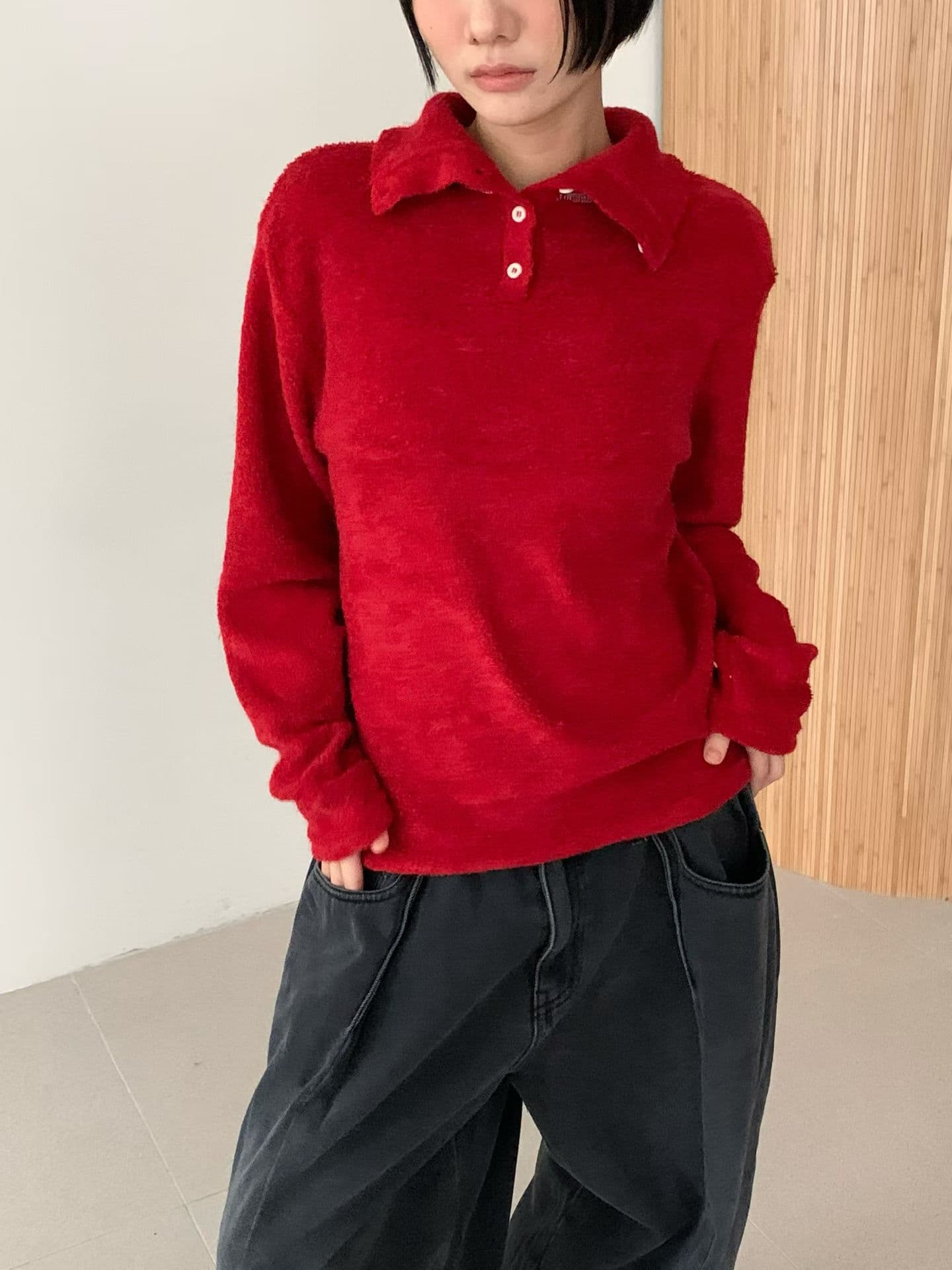 [VENTI] Buttoned Turtleneck T-Shirt 7
