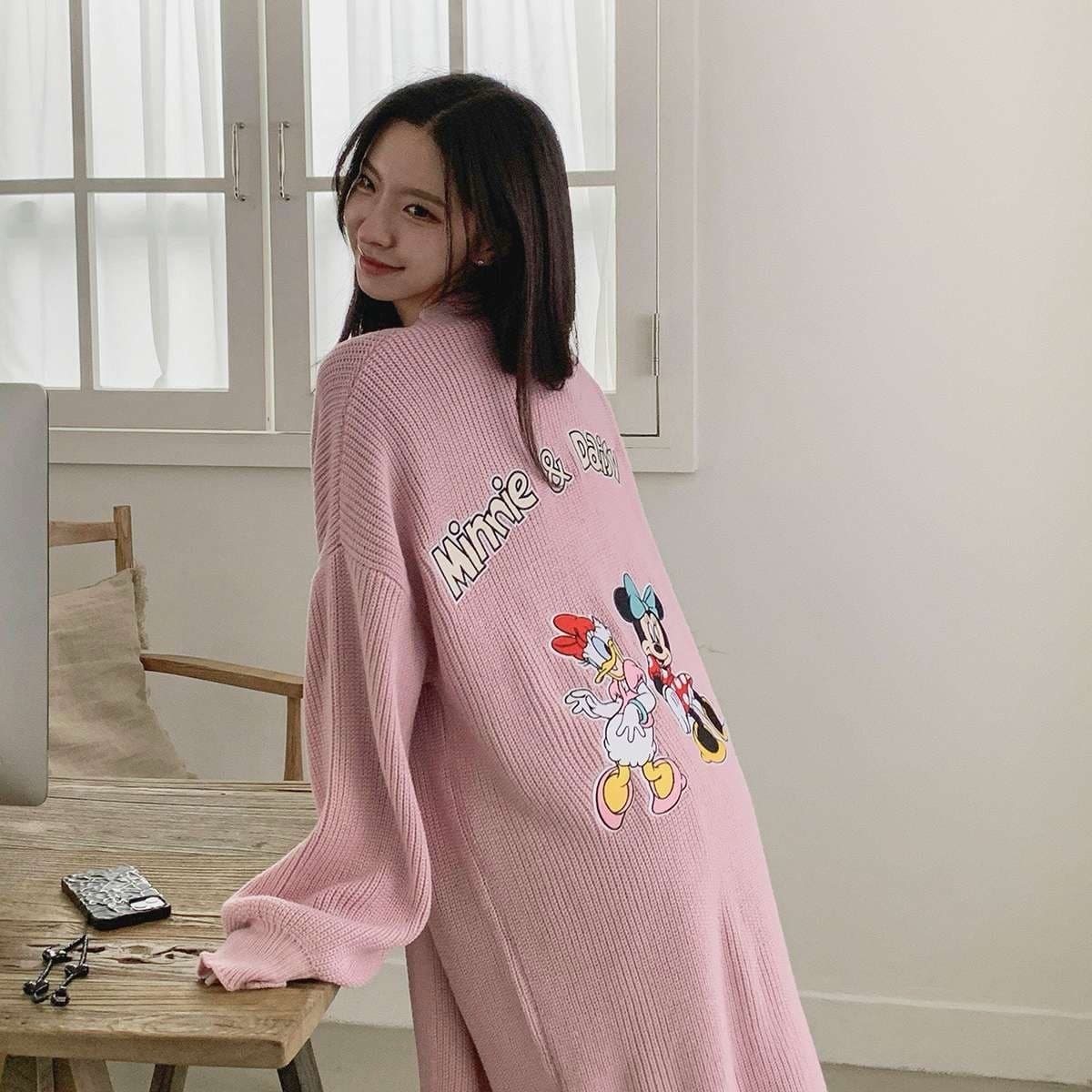 (Official Licensed Disney) [NEON FISH] Mini Daisy Long Cardigan 1