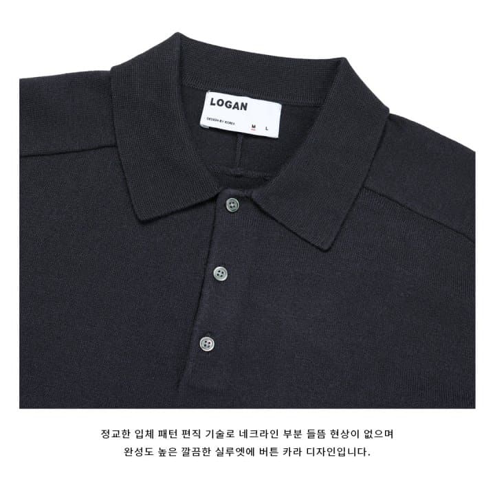 [LOGAN] Logan Panelled Buttoned Collared Knit 7