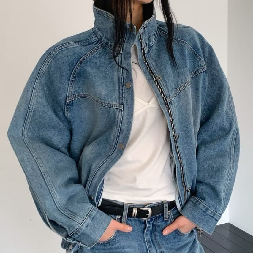 [FOUNDATION] Rough Denim Two-Way Blouson Jumper 1