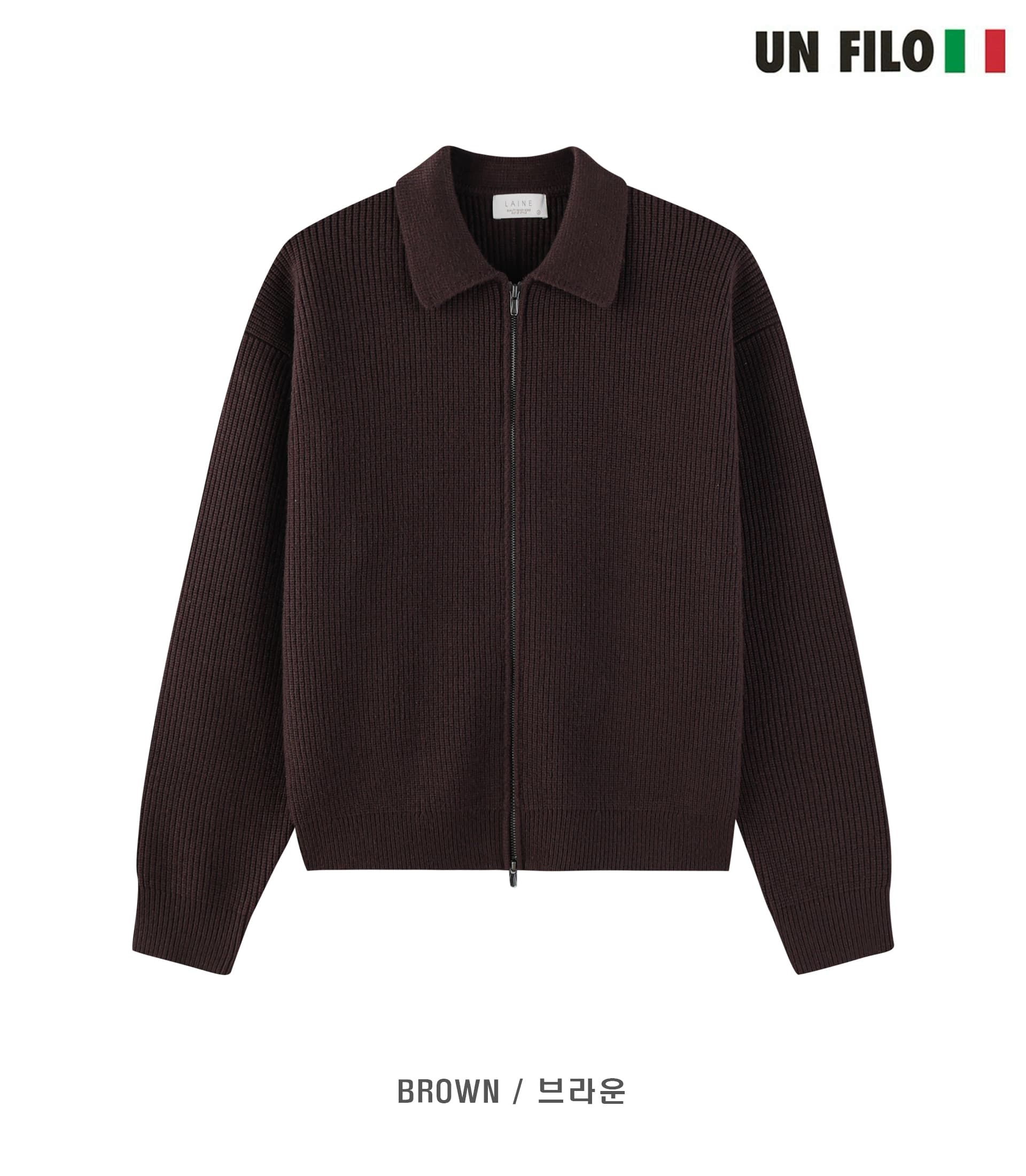 [LAINE] Impressive Collared Zip-up Knit 8