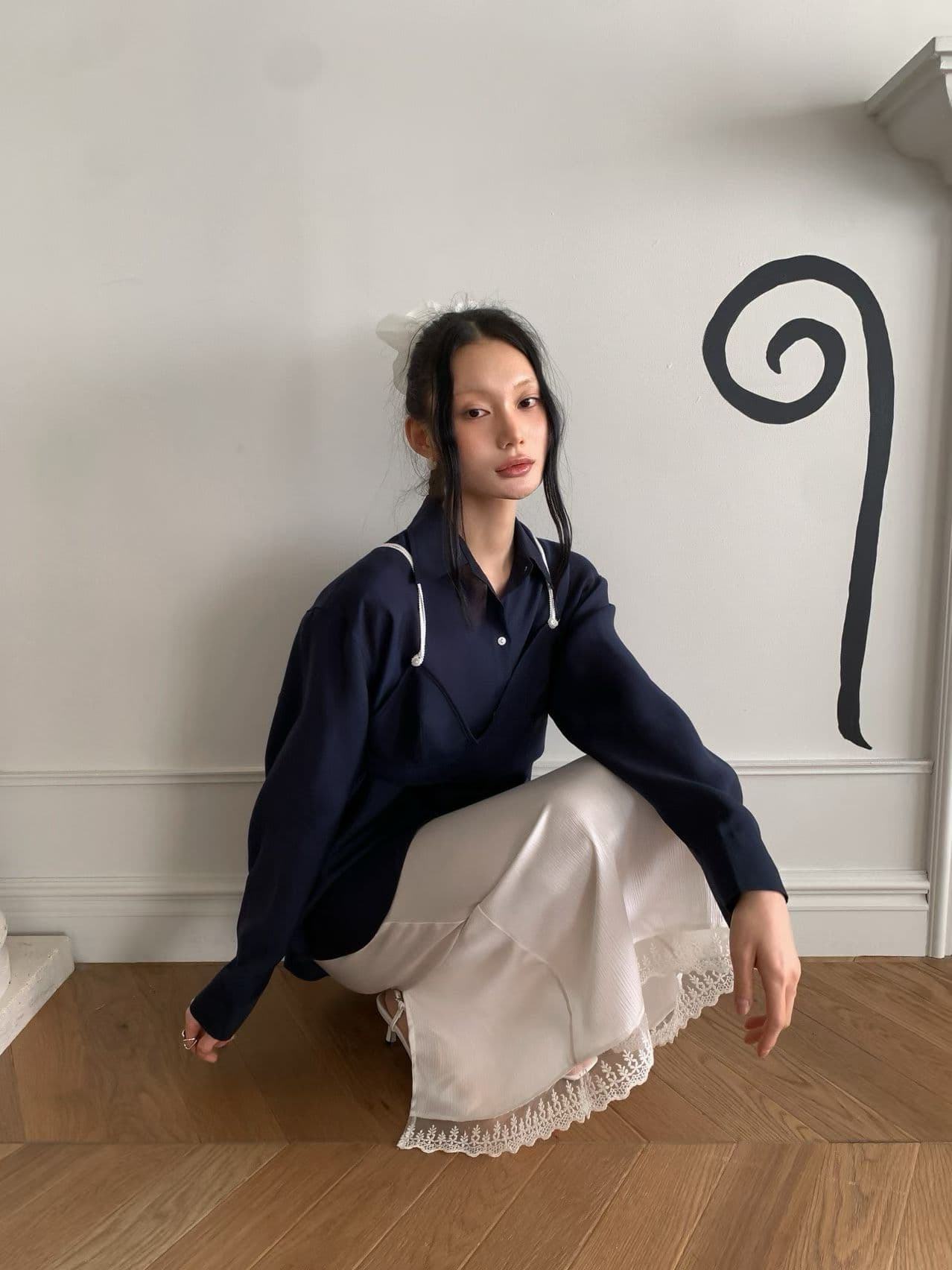 [FOUNDATION] Loin Lace Satin Banded Skirt 5