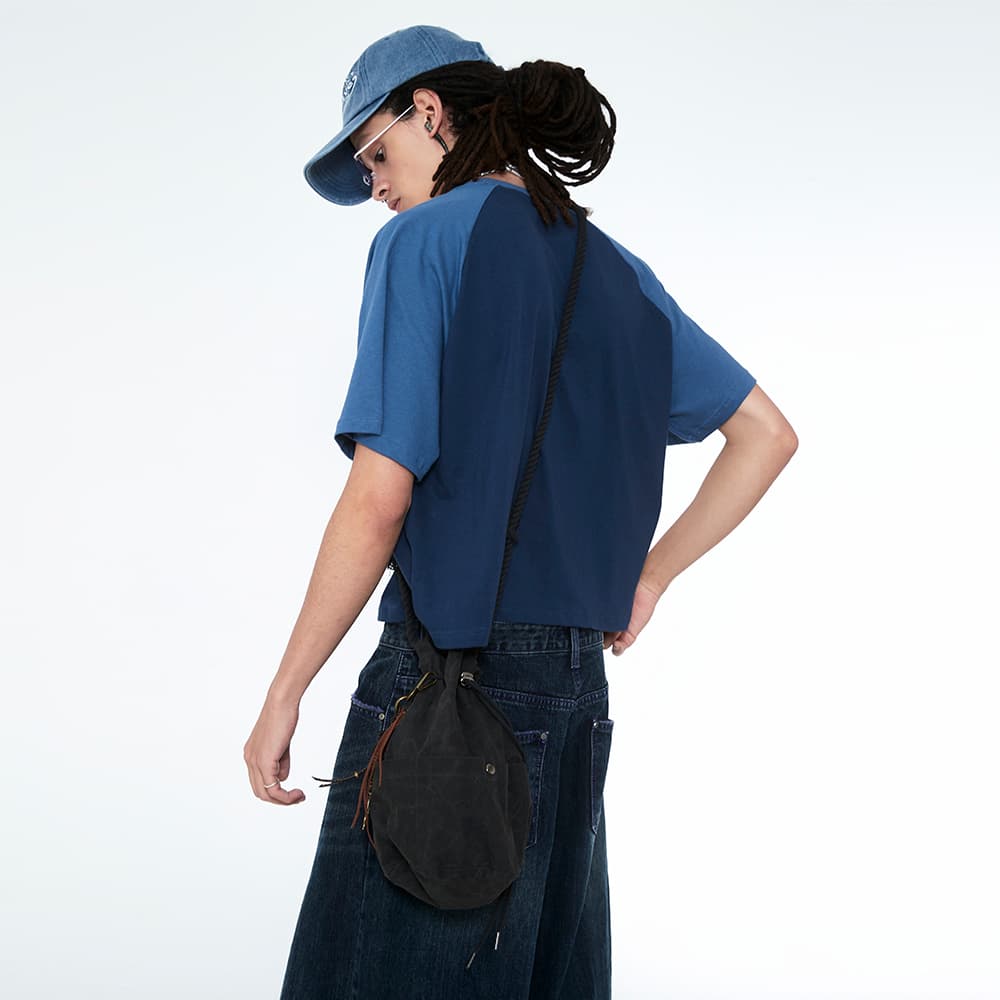 [SSERPE] WAXED COTTON HIPPIE BAG 8