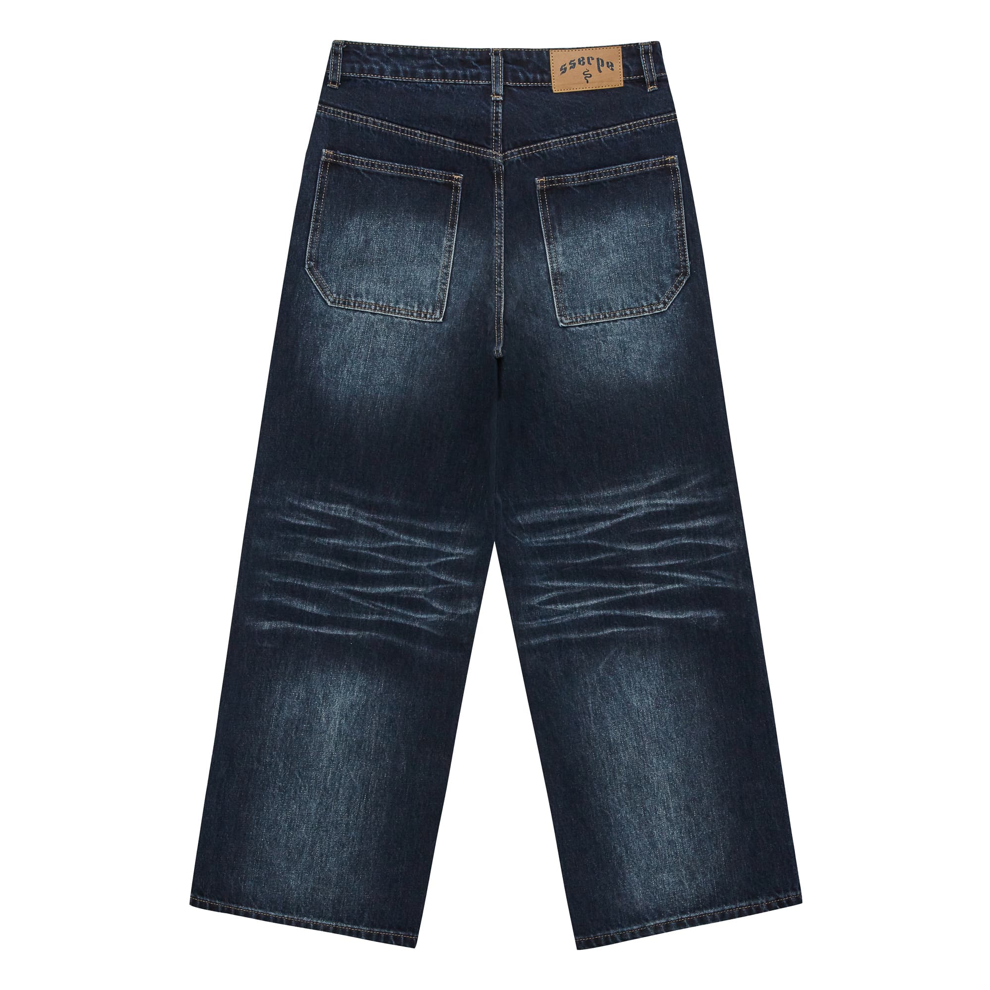 [SSERPE] DOUBLE KNEE CARPENTER WIDE DENIM PANTS 7