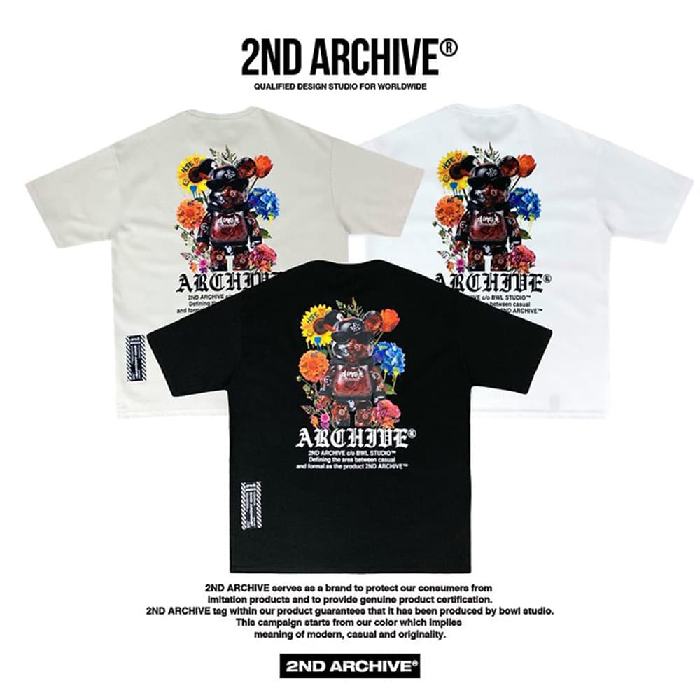 [2ND ARCHIVE] Rose Black Teddy Bear Short Sleeve T-Shirt 4