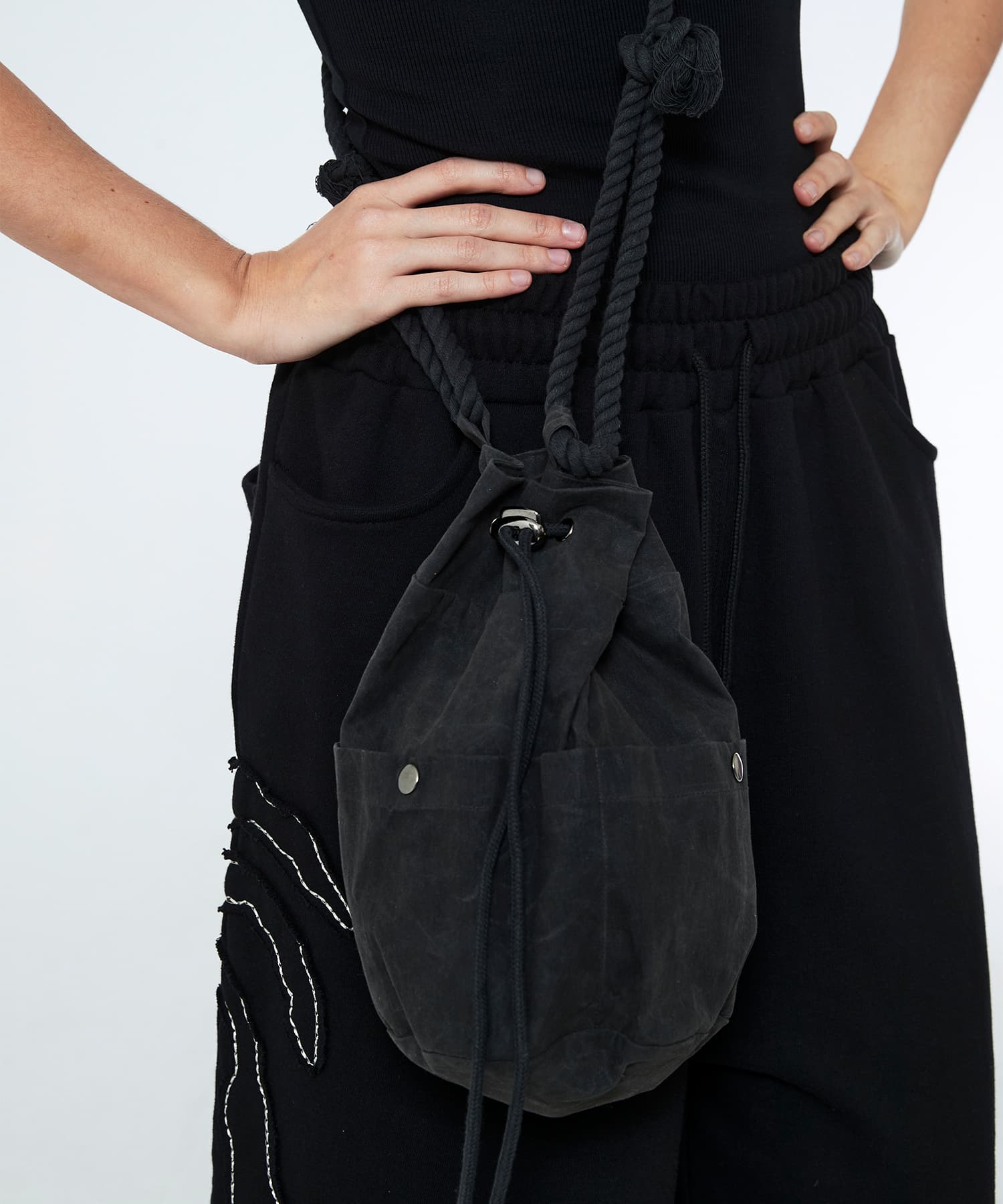 [SSERPE] WAXED COTTON HIPPIE BAG 6