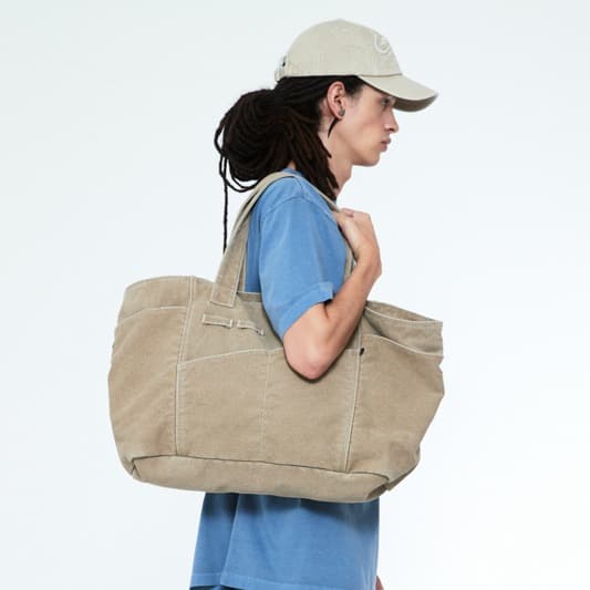 [SSERPE] PIGMENT WASHED OXFORD TOTE BAG BEIGE 1