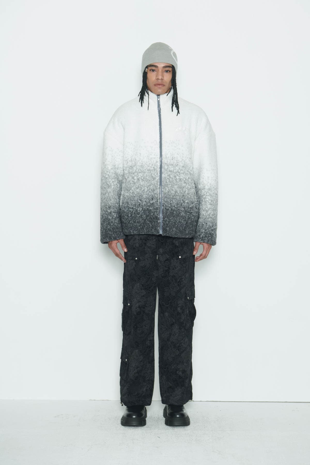 [SSERPE] GREY GRADATION SHERPA FUR JACKET 8