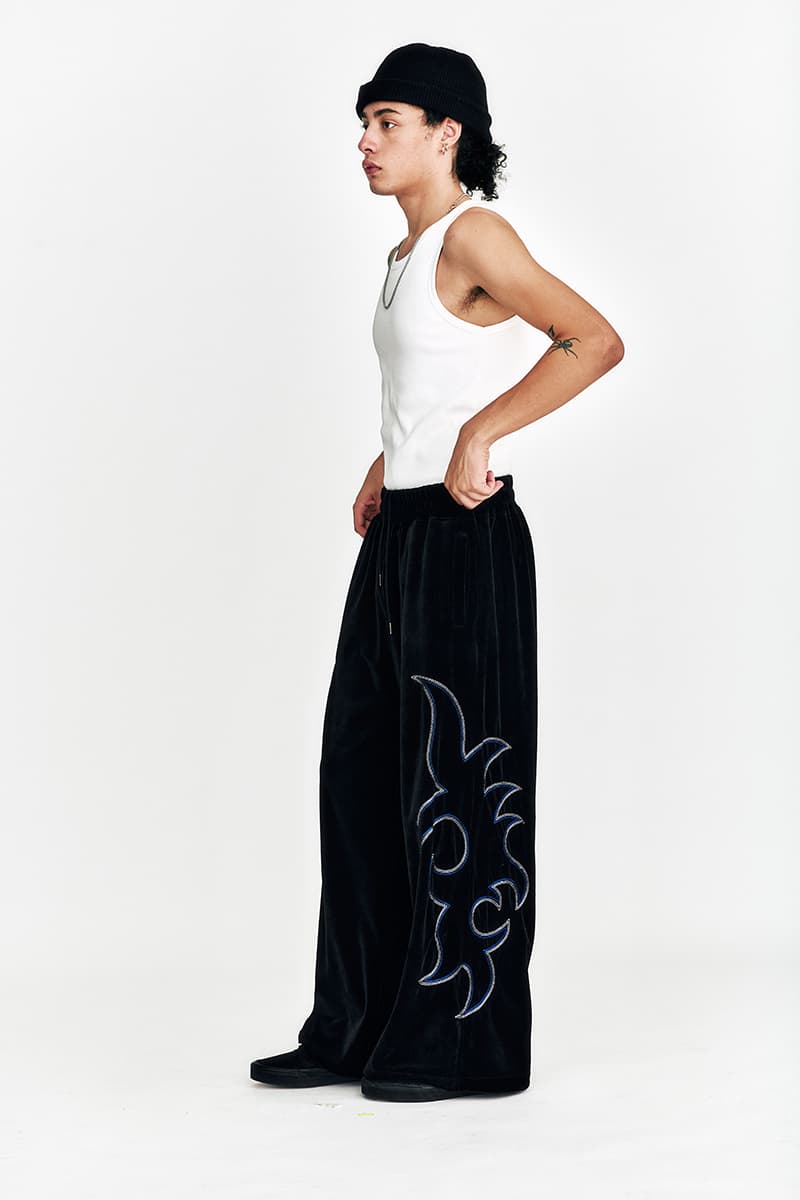 [SSERPE] WESTERN EMBROIDERY VELVET WIDE PANTS PUMA 4