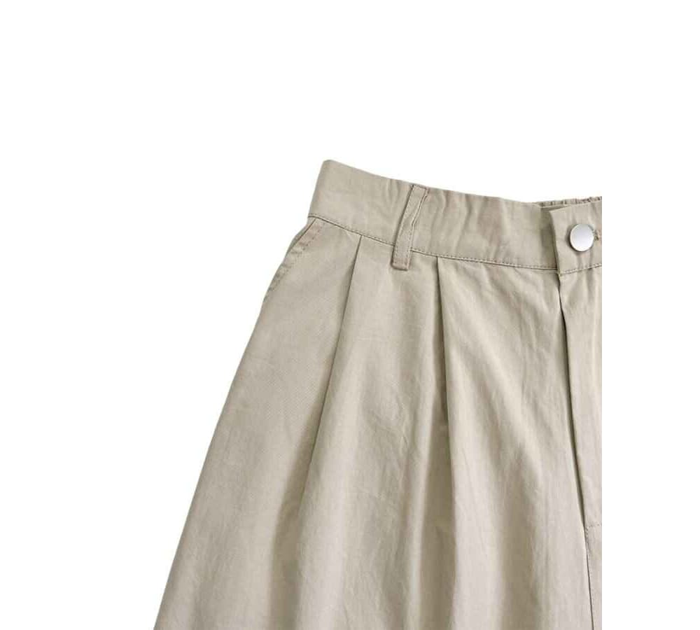 [OCEAN] Bermuda Pin Tuck Half Banding Washable Half Pants 3