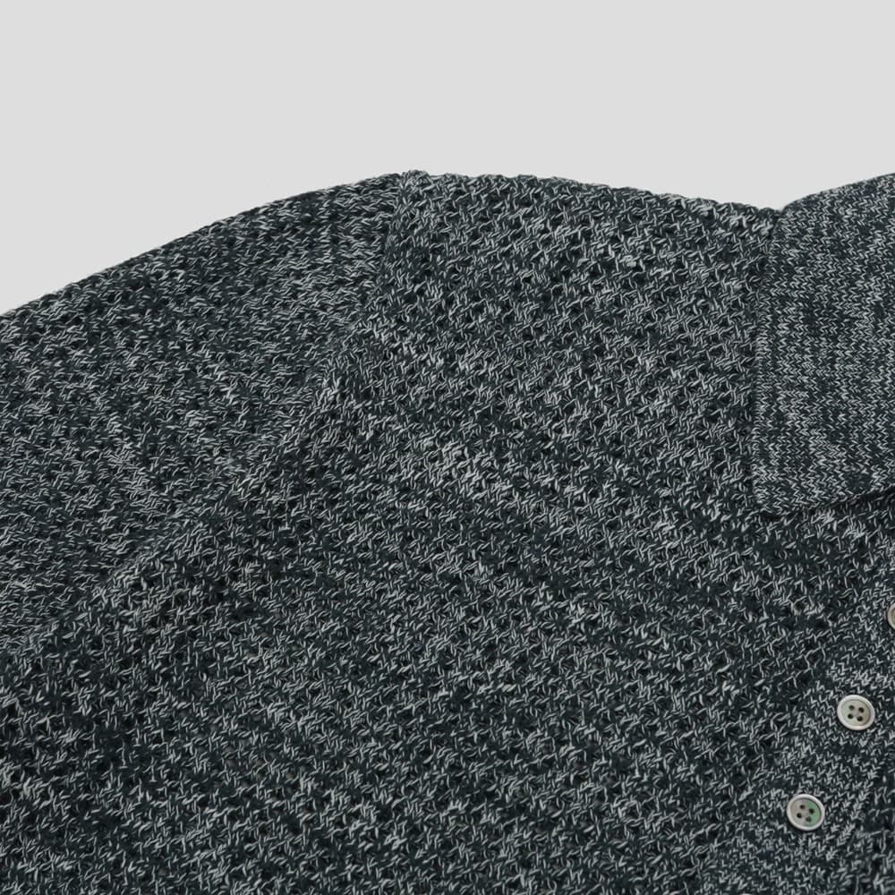 [GENTLE COVER] Helly Two-Tone Collar Short-Sleeved Knit 3