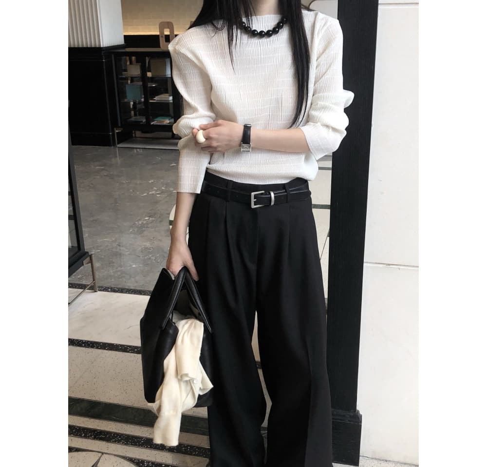 [LE BUTTER] Ber Pleated T-Shirt 2
