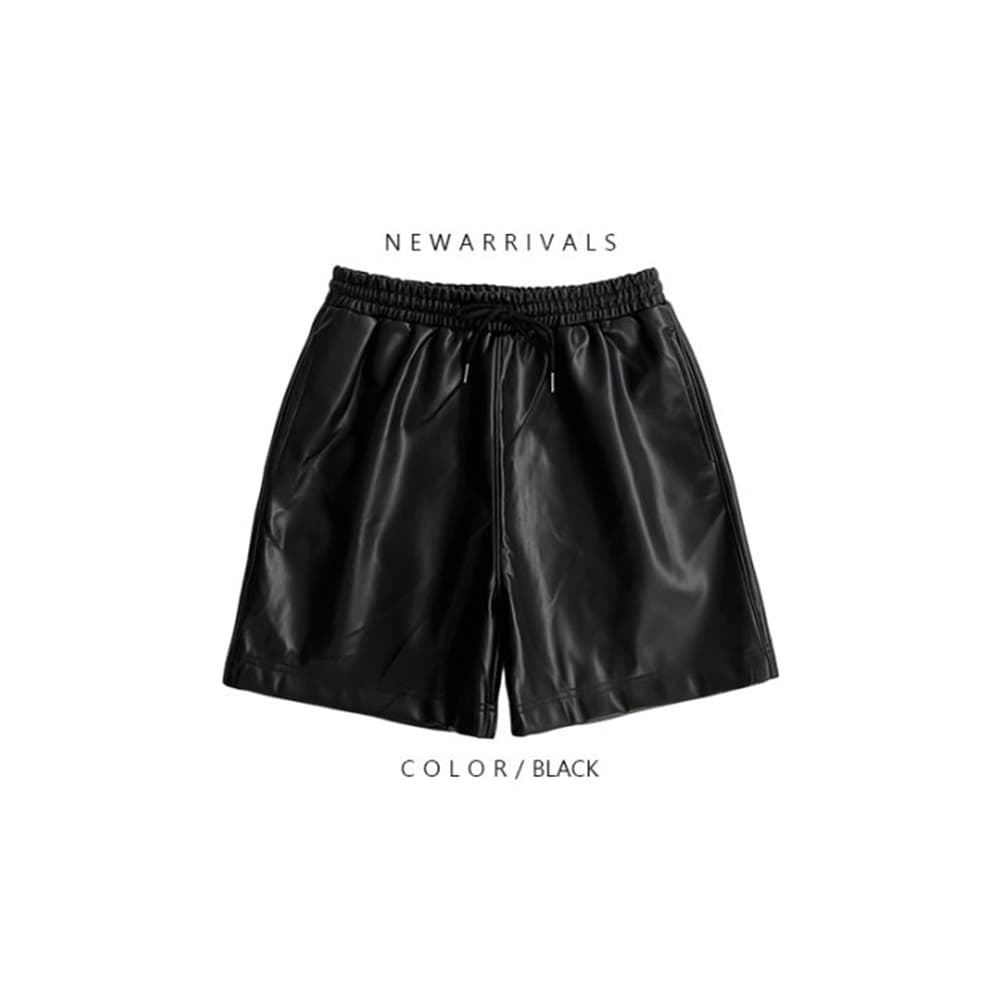 [OCEAN] Camel Leather Half Pants 7