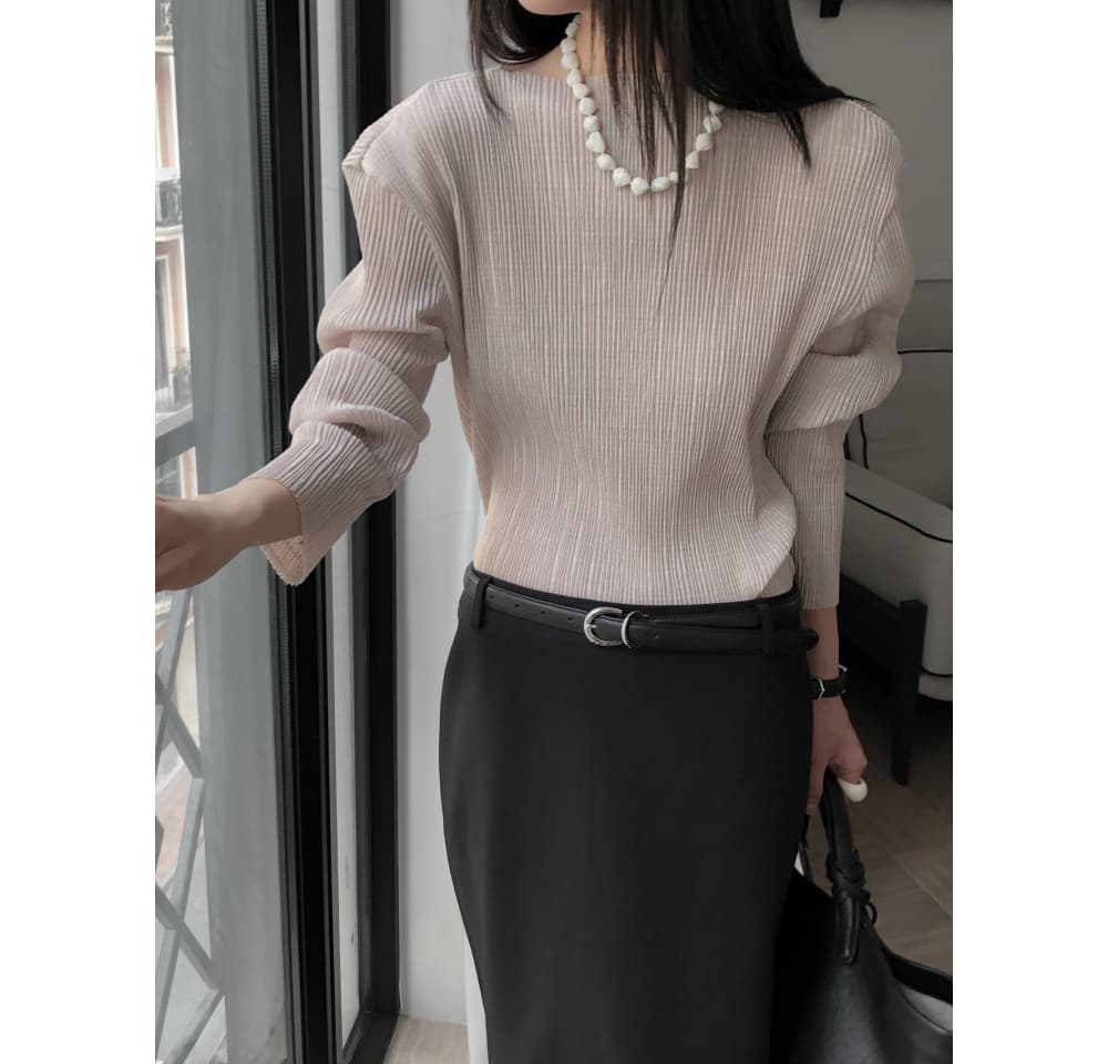 [LE BUTTER] Ber Pleated T-Shirt 9