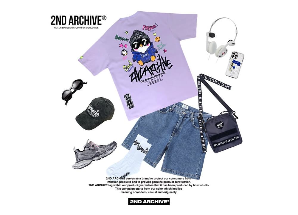 [2ND ARCHIVE] Sunglass Penguin Crayon Short Sleeve T-Shirt 7