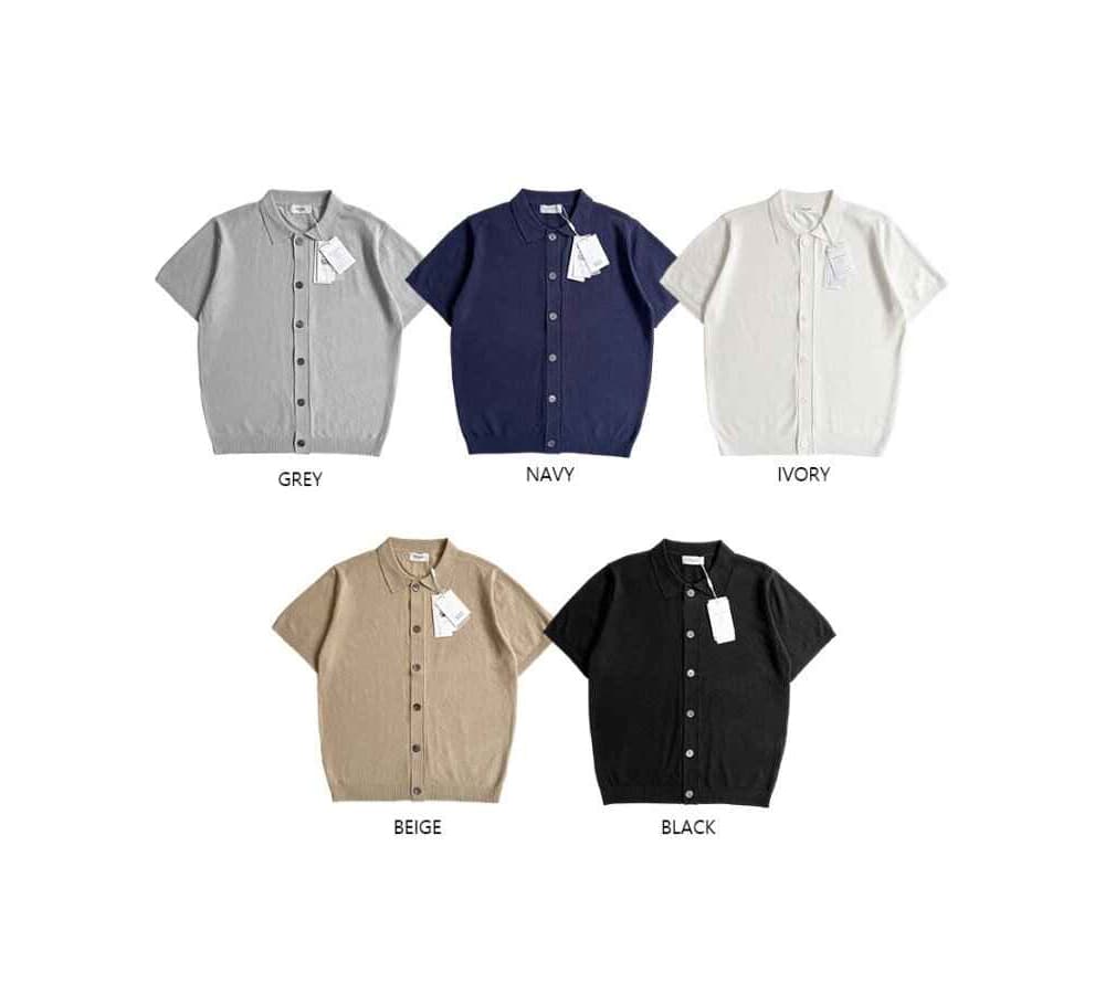 [OCEAN] Coat Boucle Washable Collar Short Sleeve Cardigan 4
