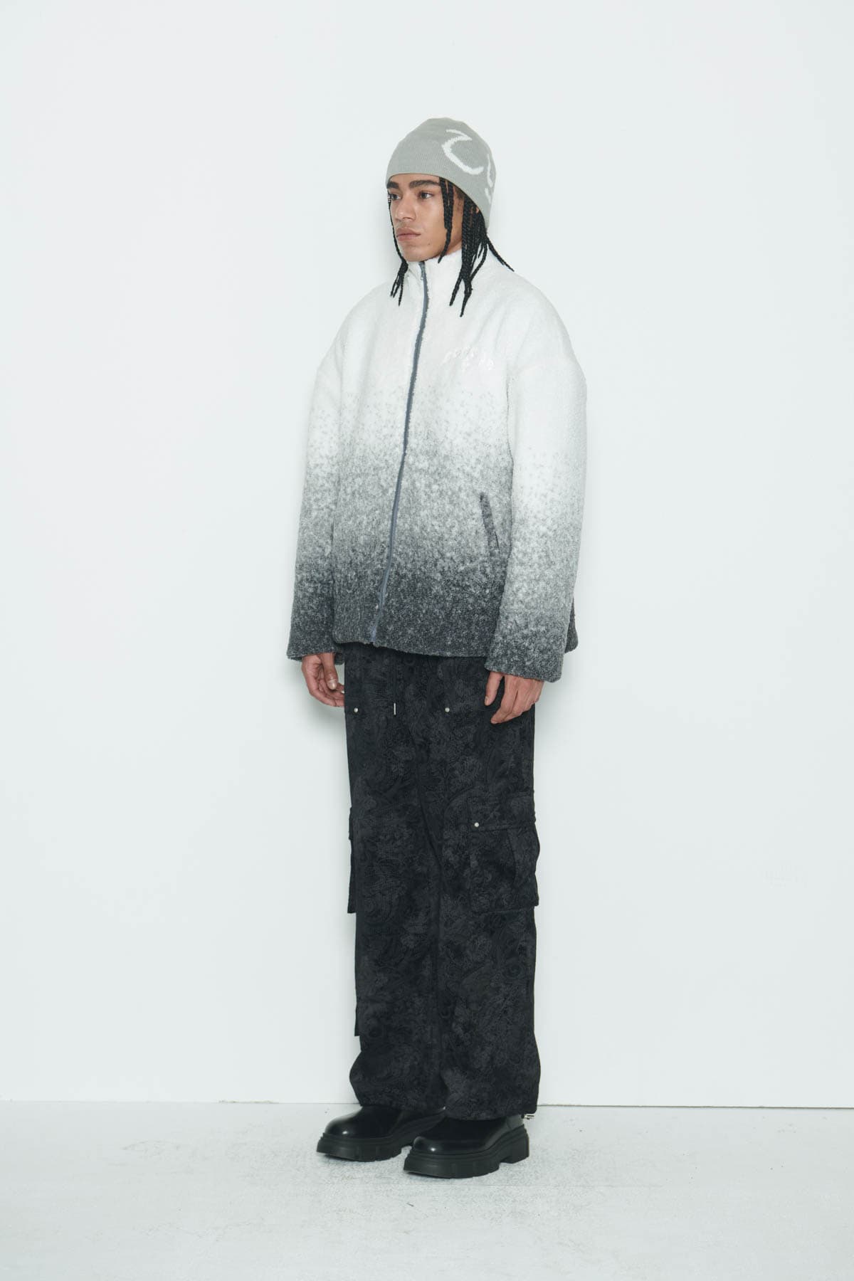 [SSERPE] GREY GRADATION SHERPA FUR JACKET 3
