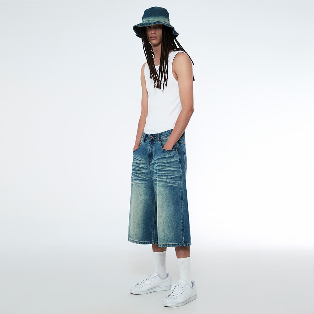 [SSERPE] SNAKE BERMUDA DENIM PANTS 2