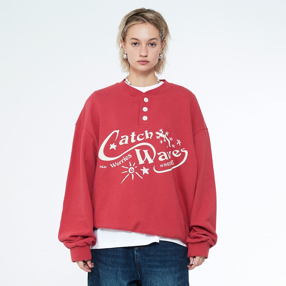 [SSERPE] CATCH WAVES HENLY NECK SWEATSHIRTS 1