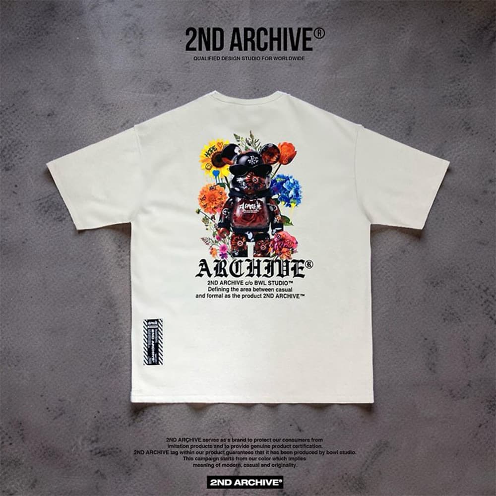 [2ND ARCHIVE] Rose Black Teddy Bear Short Sleeve T-Shirt 2