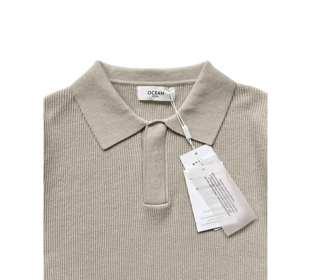 [OCEAN] Hachi Hidden Washable Collar Short Sleeve Knit 4