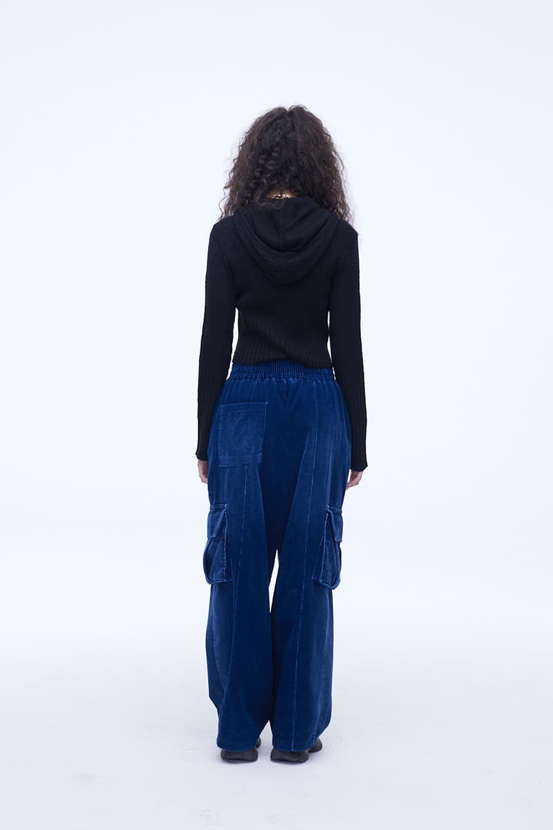 [SSERPE] WASHING CORDUROY CARGO BANDING DENIM PANTS 4