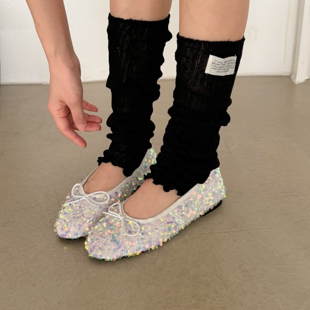 [CADEAU] CA9117 Spangle Soft Flat Shoes 1