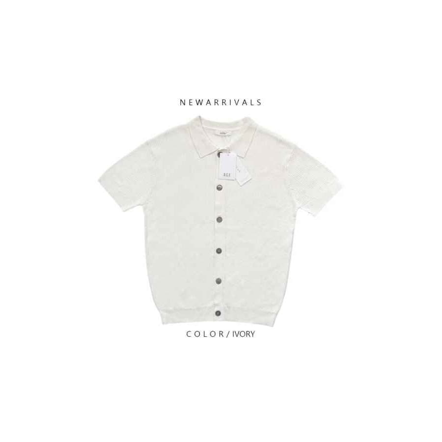 [OCEAN]Taylor Collar Short Sleeve Cardigan 1