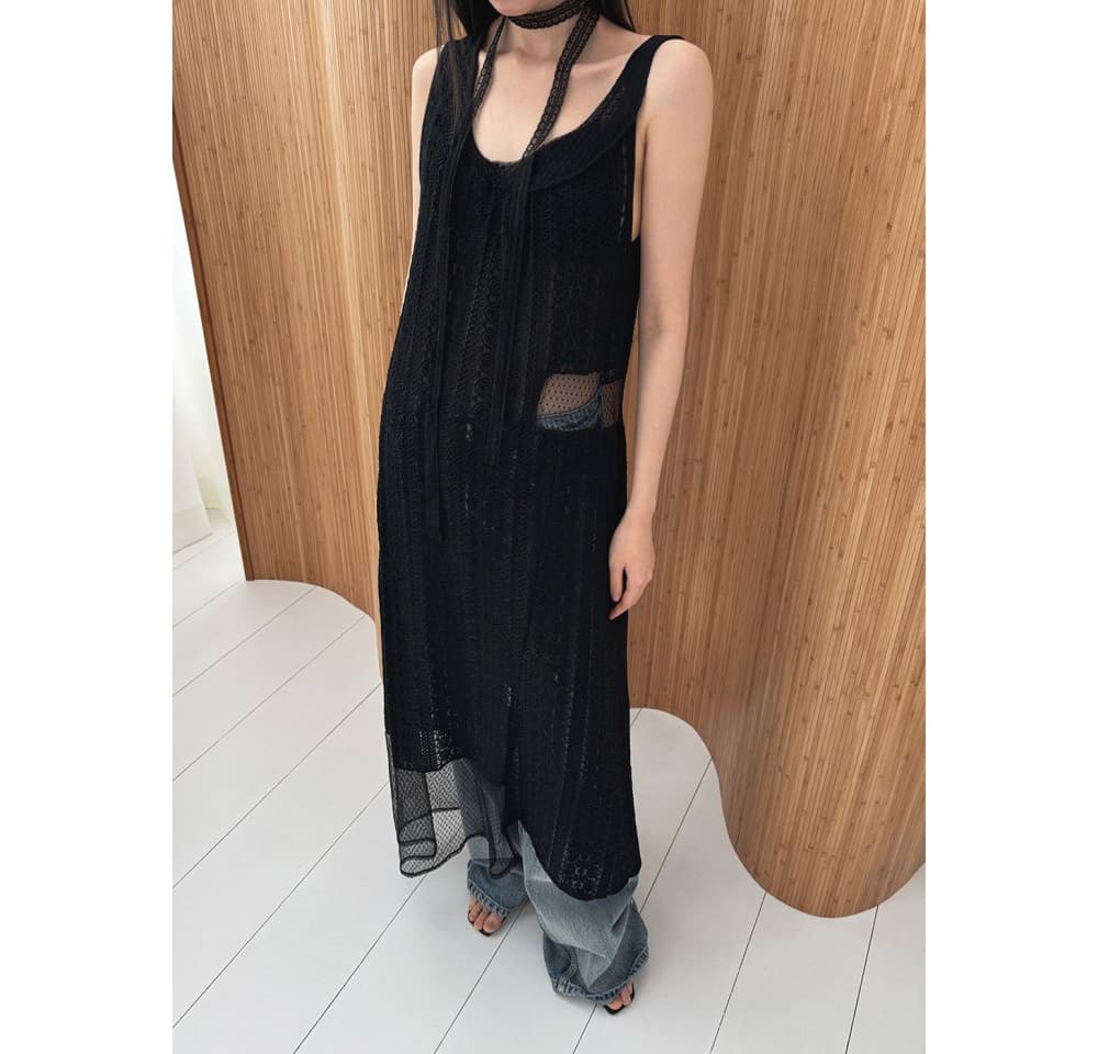 [FOUNDATION] Barrier Lace Layer Sleeveless Dress 8