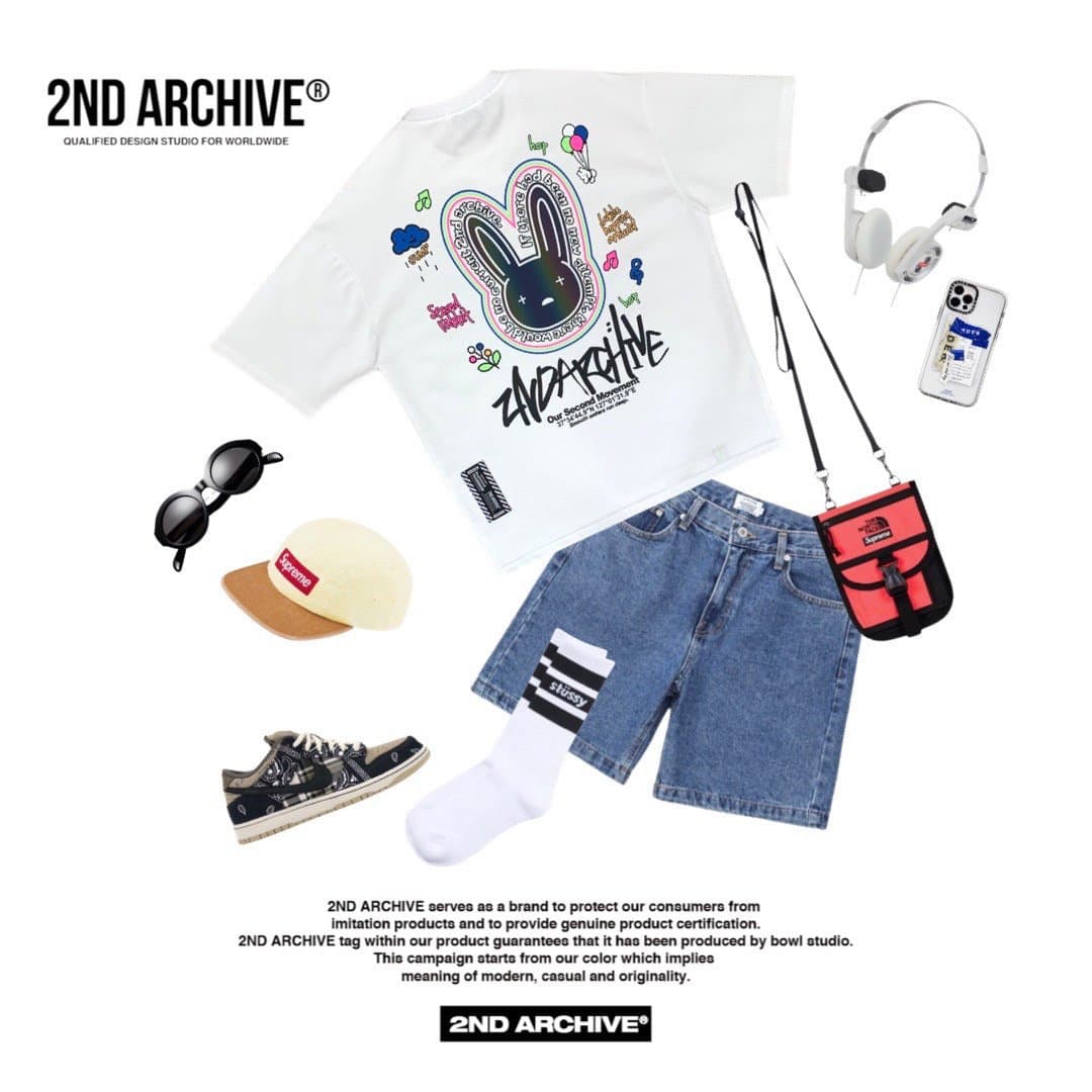 Same-day shipping [2ND ARCHIVE] Balloon Reflective Rabbit Short Sleeve T-Shirt 3