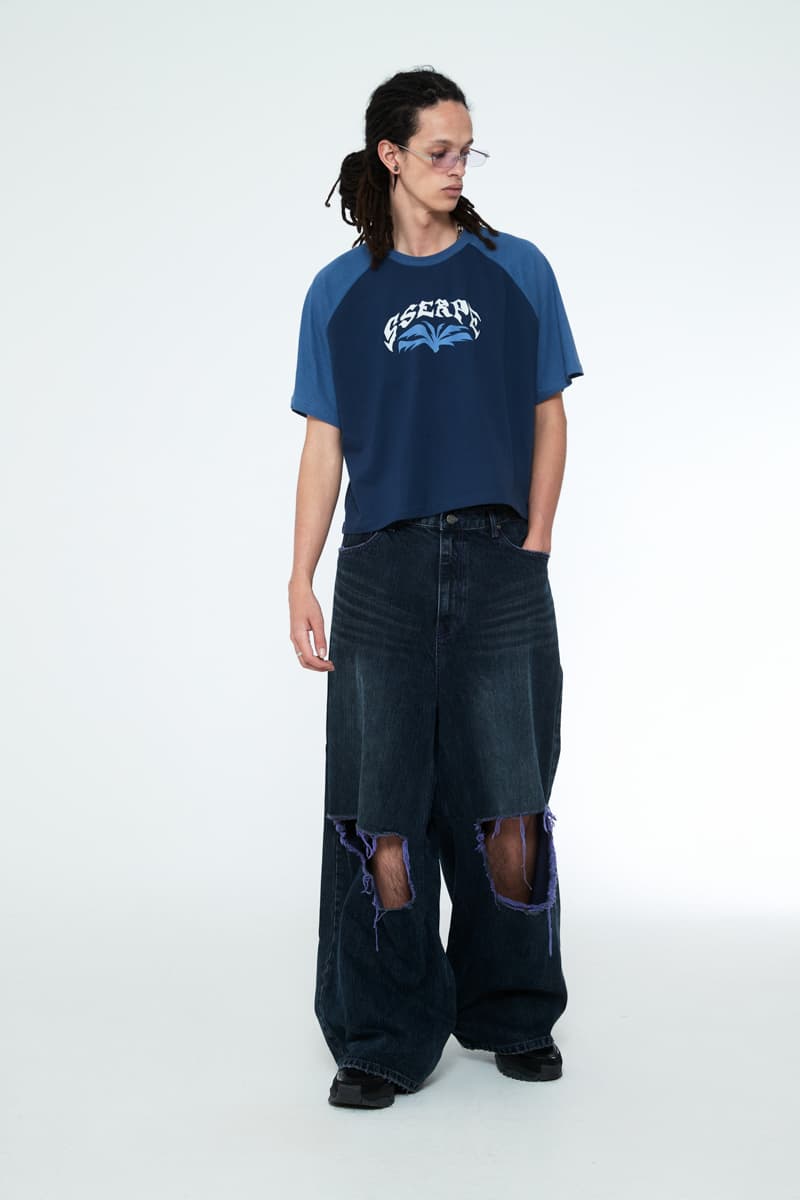 [SSERPE] MANS RAGLAN CROP HALF SLEEVE T BLACK 5