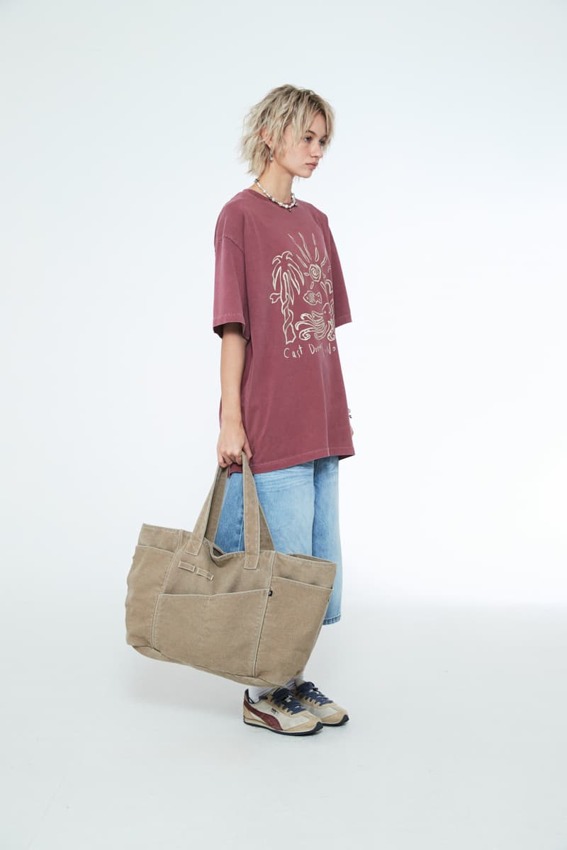 [SSERPE] PIGMENT WASHED OXFORD TOTE BAG BEIGE 7