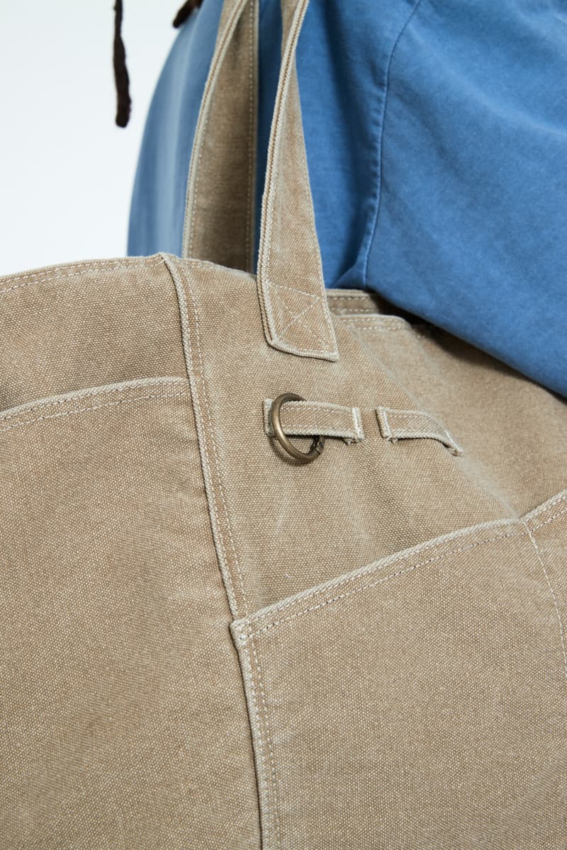 [SSERPE] PIGMENT WASHED OXFORD TOTE BAG BEIGE 9