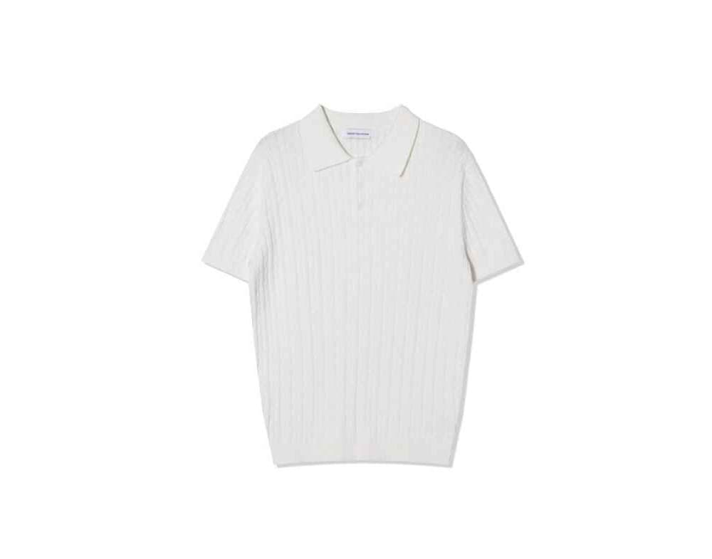 [OCEAN] Pure Cotton Cable Washable Collar Short Sleeve Knit 8