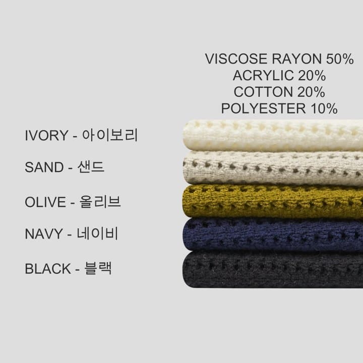 [GENTLE COVER] Beaded Scarf Button Collar Knit 6