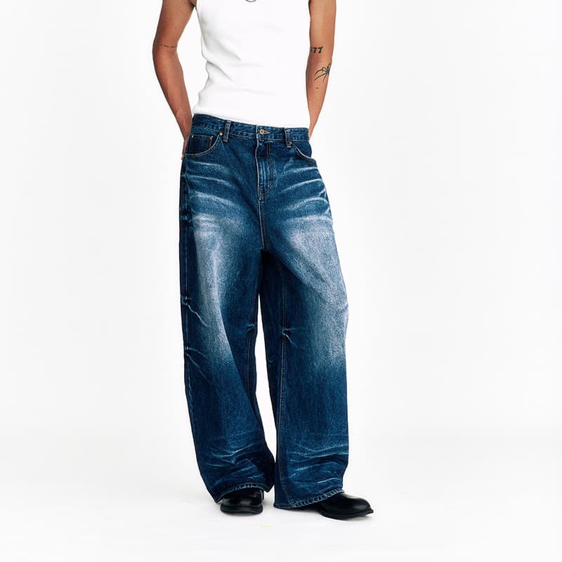 [SSERPE] STARRY NIGHT WASHED WIDE DENIM PANTS 1