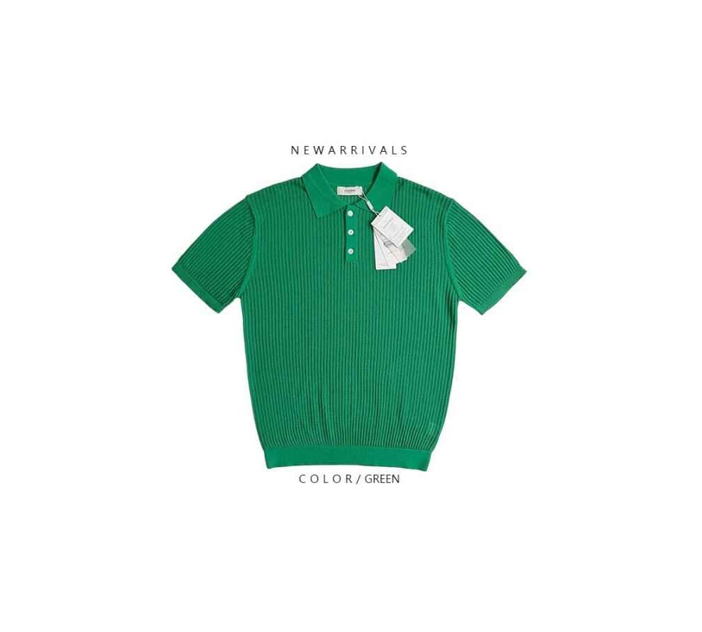 [OCEAN] Elaine Linen Washable Collar Short Sleeve Knit 5