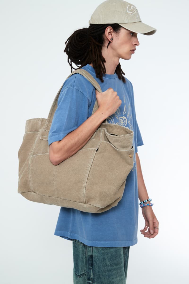 [SSERPE] PIGMENT WASHED OXFORD TOTE BAG BEIGE 4