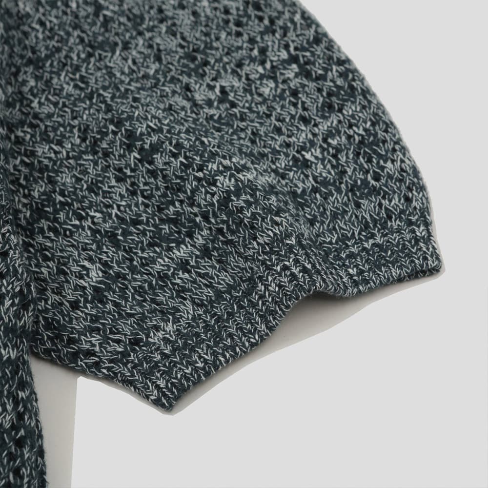 [GENTLE COVER] Helly Two-Tone Collar Short-Sleeved Knit 2