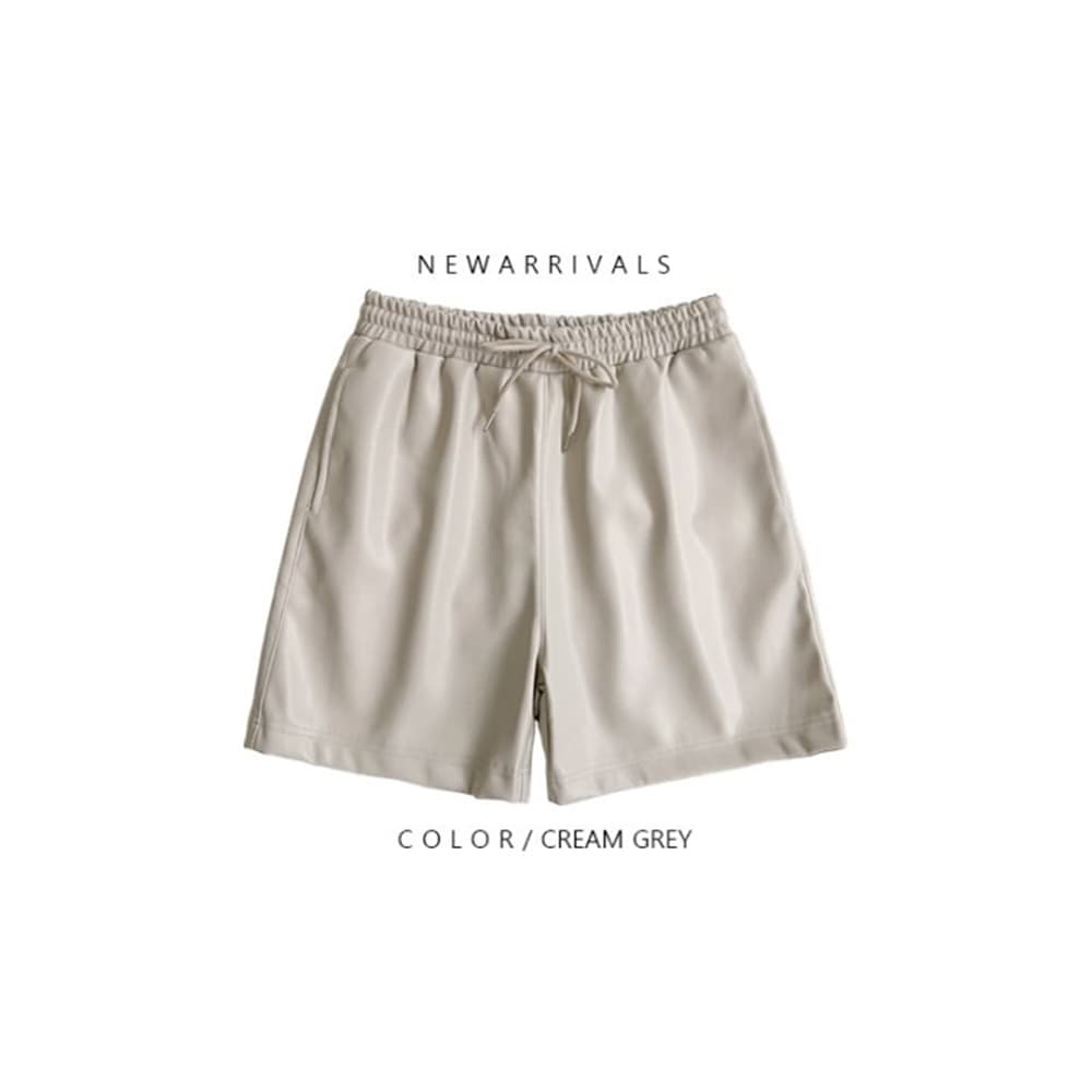 [OCEAN] Camel Leather Half Pants 9